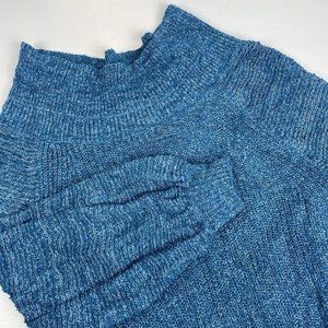 Free People Sweater Women's Size Medium‎ Edessa Blue Off The Shoulder Viscose